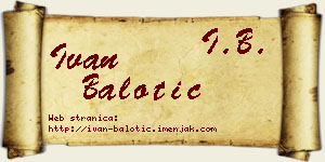 Ivan Balotić vizit kartica